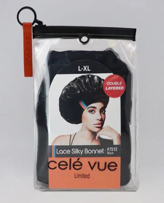 QFITT Cele Lace Silky Bonnet - X-Large ( Black)